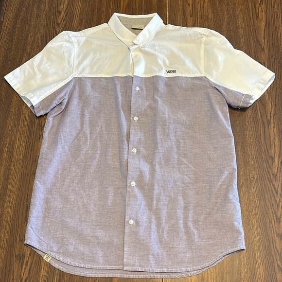 Vans Other - Vans button up white/purple size M unique and looks nice shoot
